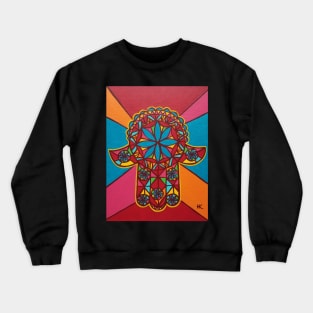 Flower Power Hamsa by Harriette Knight Crewneck Sweatshirt